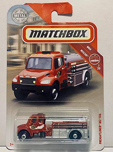 Matchbox 2018 Freightliner M2 106 Red #48/100 MBX Rescue 7/20 Toy Fire Engine Truck Die Cast 1:64 Scale