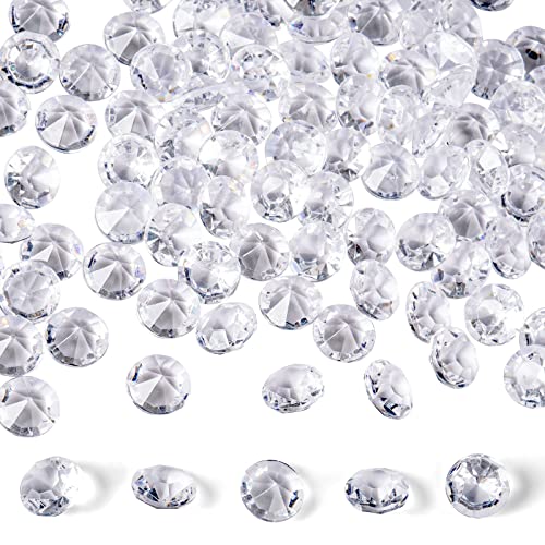 Verichy Acrylic Diamonds, 1000PCS 10mm Clear Crystals Gems Table Scatter Gemstones for Decoration Wedding Party Birthday Bridal Shower Vase Fillers