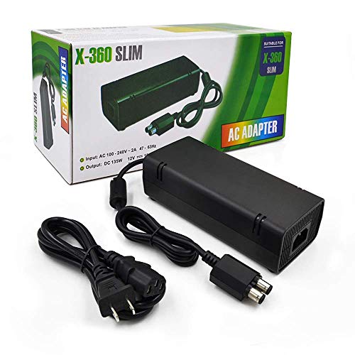AC Adapter for Xbox 360 Slim,Yudeg Power Supply with Cord Replacement Charger Power Brick for Xbox 360 Slim Console