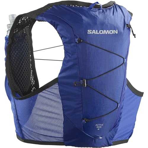 Salomon ACTIVE SKIN 4 Running Hydration Pack with flasks, Surf The Web / BLACK, M