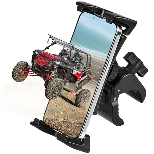 KEMIMOTO UTV Phone Mount ATV Phone Holder, Fit 4.7'-13' Phone & Tablet, 360° Adjustable Heavy Duty, Compatible with Can-Am Maverick X3 Outlander Polaris RZR Sportsman Kawasaki Talon Viking