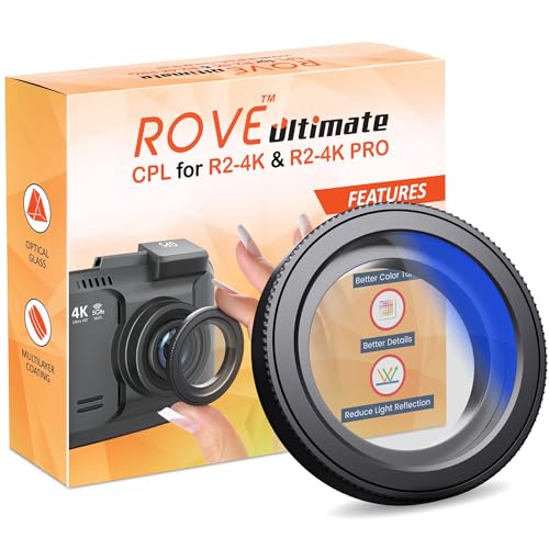 ROVE Ultimate CPL Filter, Anti-Glare Circular Polariser Lens for ROVE R2-4K and R2-4K PRO Dash Cam Models