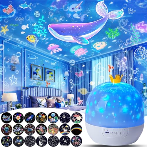 21 Sets of Films, Night Lights for Kids, Star Galaxy Projector, Night Lights for Bedroom, Ceiling, Star Projector with 360° Rotating for Boys and Girls, Birthday, Christmas Gifts, Room Decor