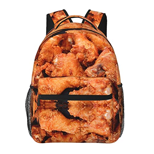 Uniwneds Beer And Fried Chicken Legs Bags Backpack For Women Men Travel Bag Large Capacity Casual Daypack Bookbag Laptop Business Backpacks Holder Gifts For Adults 16 Inches