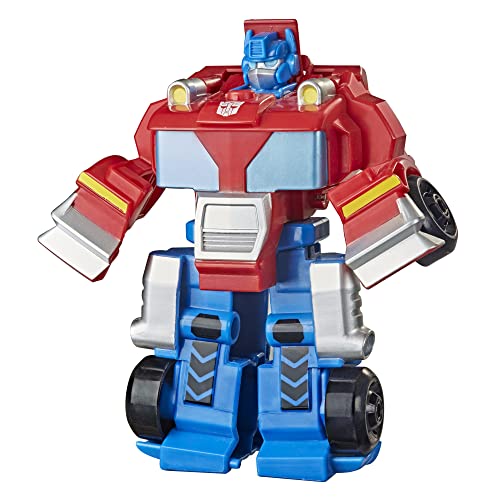 Transformers Playskool Heroes Rescue Bots Academy Team Optimus Prime, 4.5-Inch Action Figure, Converting Robot Toy, Ages 3 and Up