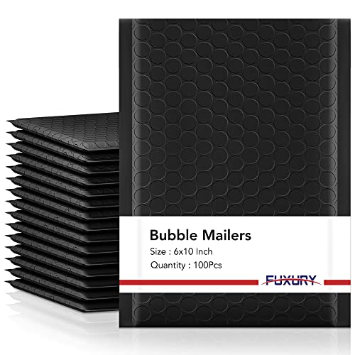 Fuxury Bubble Mailers 6x10' 100 Pack Black Padded Envelopes Usable Size 6x9' Thick Mailing Envelopes Bubble Opaque Padded Mailers Shipping Bags for Mailing Jewelry Makeup Small Business#0