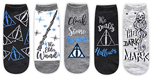 Harry Potter The Deathly Hallows Juniors/Womens 5 Pack Ankle Socks Size 4-10