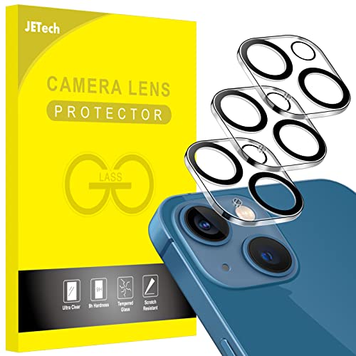 JETech Camera Lens Protector for iPhone 13 6.1-Inch and iPhone 13 mini 5.4-Inch, 9H Tempered Glass, HD Clear, Anti-Scratch, Case Friendly, Does Not Affect Night Shots, 3-Pack