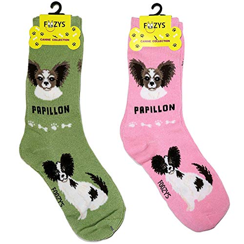 Foozys Unisex Crew Socks | Canine/Dog Collection | Papillon