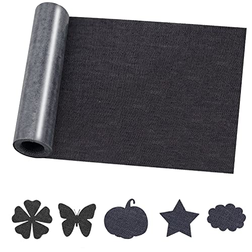 Iron on Patches for Jeans - MOONSJONES Extra Large Patches for Clothes, Denim Patches for Inside Jeans, Custom Jean Patches for Clothing Hole Repairing and Decoration (9.8'x 59') - Black