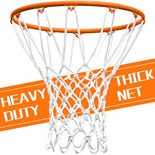 NEIJIANG Basketball Net Replacement Outdoor, Upgraded Thickening Heavy Duty, All Weather Anti Whip, Fits Standard Indoor or Outdoor 12 Loops Rim