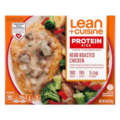 Lean Cuisine Frozen Meal Herb Roasted Chicken, Protein Kick Microwave Meal, Microwave Chicken Dinner, Frozen Dinner For One 8 oz