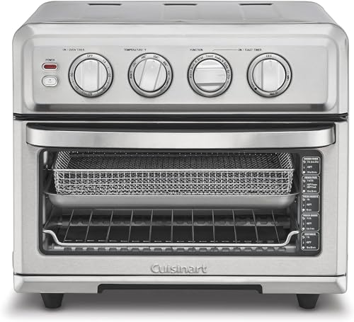 Cuisinart Air Fryer + Convection Toaster Oven, 8-1 Oven with Bake, Grill, Broil & Warm Options, Stainless Steel, TOA-70