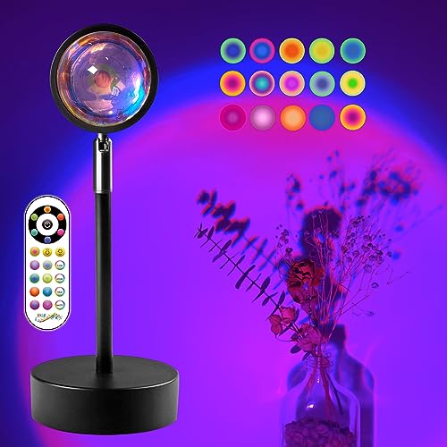 Tacopet Sunset Lamp Projector Sunset Night Light Sunset Projection Lamps Halloween Sunset Light with Remote Mood Lighting Rainbow Sunlight lamp Led Colorful Changing for Home Bedroom