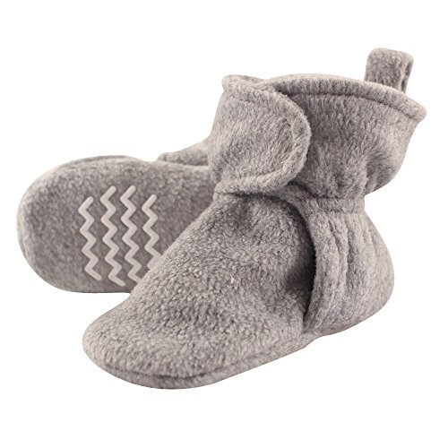 Hudson Baby Unisex-Baby Cozy Fleece Booties Slipper Sock, Heather Gray, 18-24 Months