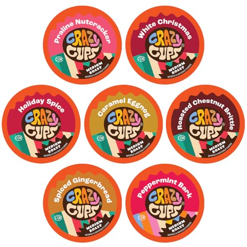 Crazy Cups Christmas Variety Pack of Single Serve Flavored Coffee Pods For Keurig, 30 Count Holiday Gift