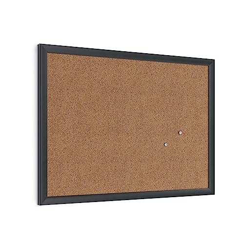 U Brands Cork Bulletin Board, 17' x 23', Black Wood Frame (026U00-01)