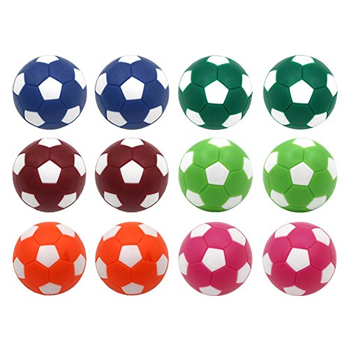 Sunfung Table Soccer Foosballs Replacement Balls Mini Multicolor 36mm Official Foosball 12 Pack