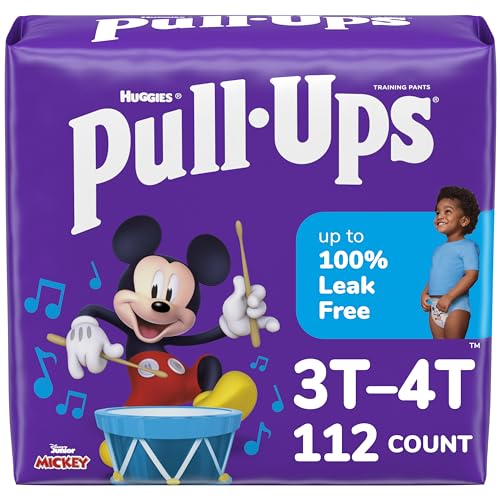 Pull-Ups Boys' Potty Training Pants, 3T-4T (32-40 lbs), 112 Count (4 Packs of 28)