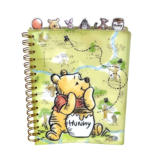 Innovative Designs Disney Winnie the Pooh Tab Journal Notebook, Spiral Bound, 144 Lined Pages, 8 x 7 inches