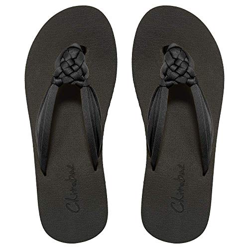 chitobae Flip Flops for Women, Hand-Braided Slippers with Arch Support(US 8, Classic Black)