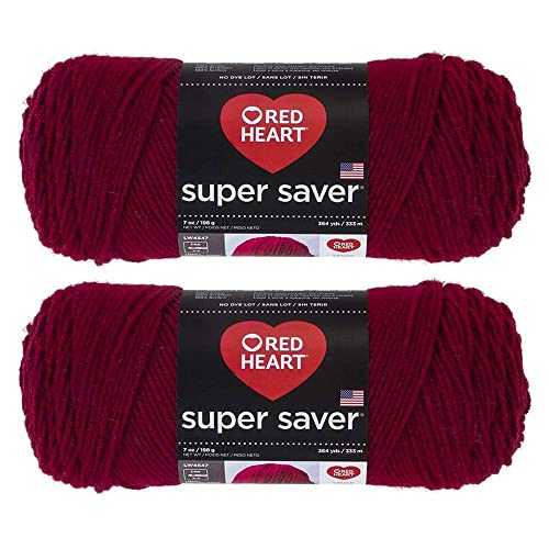 Bulk Buy: Red Heart Super Saver (2-Pack) (Burgundy, 7 oz Each Skein)
