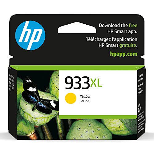 HP Original HP 933XL Yellow High-yield Ink Cartridge | Works with HP OfficeJet 6100, 6600, 6700, 7110, 7510, 7610 Series | CN056AN