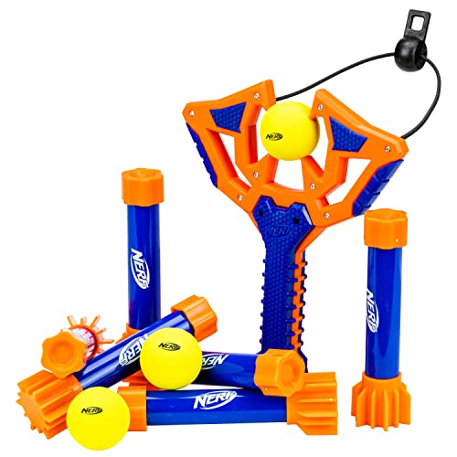 Nerf Slingshot Challenge - Kids Slingshot Bowling Game Set - Toy Slingshot Target Game for Kids - Foam Ball Slingshot Balls Included - Fun Kids Toy for Boys + Girls