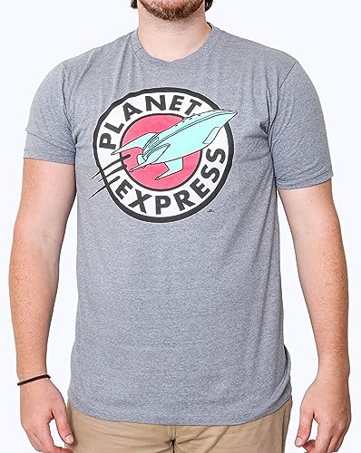 Futurama Planet Express Logo Adult T-Shirt(LG, Heather)