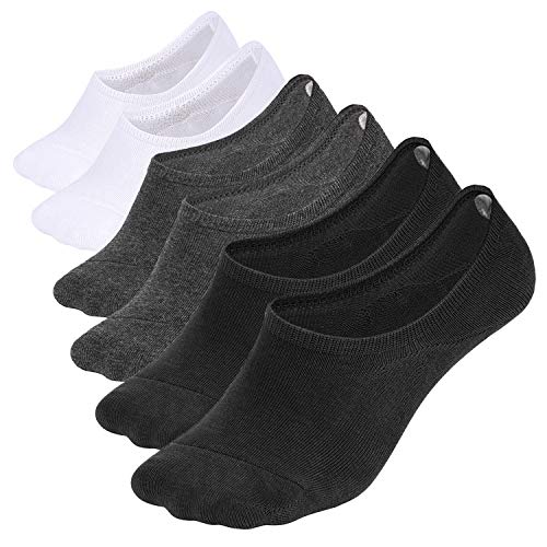 WHISPER DEER No Show Socks Men Size 9-12 - Invisible Low cut Loafer Sneaker Socks With Non-Slip Grip (6Pairs)