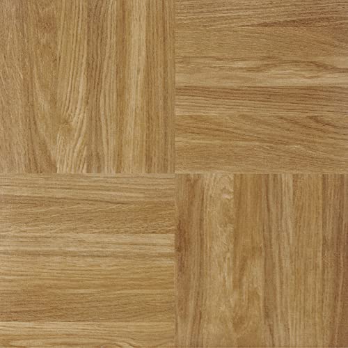 Nexus Self Adhesive 12-Inch Vinyl Floor Tiles, 20 Tiles - 12' x 12', Oak Parquet Pattern - Peel & Stick, DIY Flooring for Kitchen, Dining Room, Bedrooms & Bathrooms by Achim Home Decor