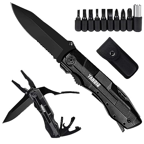 Multitool Pocket Knife with Switch Blades, Can Opener, Wire Cutter, Plier Screwdrivers, Fishing Knife for Camping Hunting, Chrismas/Birthday Gifts for Men/Dad/Kids