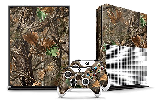 247 Skins Graphics kit Sticker Decal Compatible with Xbox One S and Wireless Controllers - Woodland Camo