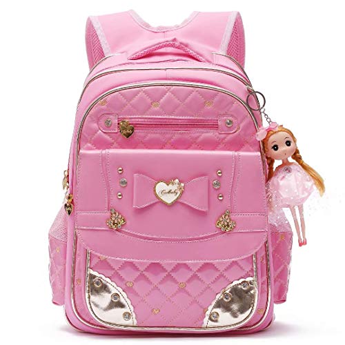 AO ALI VICTORY Backpack for Girls, Waterproof Kids Backpacks School Bag Toddler Bookbags Cute Travel Daypack (Large, A-Pink)