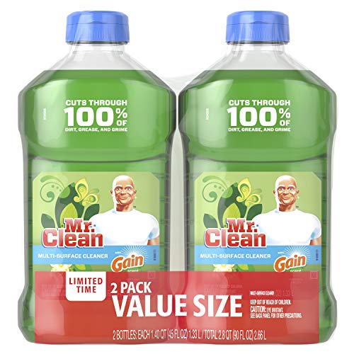 Mr. Clean Liquid All Purpose Multi-Surface Cleaner | with Gain Original - 45 Ounce Each Bottle (Pack of 2) (Total 90 fl oz)