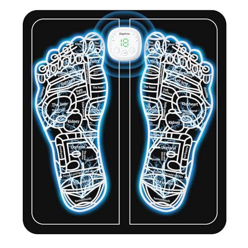 EMS Foot Massager for Neuropathy - Foot Massager Mat for Pain Plantar Relief, Improve Circulation, Muscle Relaxation, Portable & Rechargeable EMS Foot Stimulator with 6 Modes &19 Levels