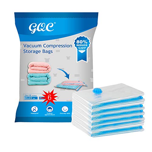 GQC Vacuum Storage Bags, Works with Any Vacuum Cleaner,to Store Clothes and beddings,Could Save Your Space,dust-Free,Keep Away from Moisture (Small 6(60X40) CM)