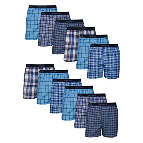 Hanes Men Hanes Men's Tagless Boxers with Exposed Waistband, Assorted Multi-Packs and Colors