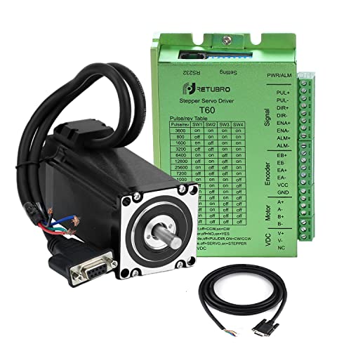 RTELLIGENT Nema 23 Stepper Closed Loop Servo Motor and Driver Kit 2 Phase 3.0NM(425 oz.in) with Encoder