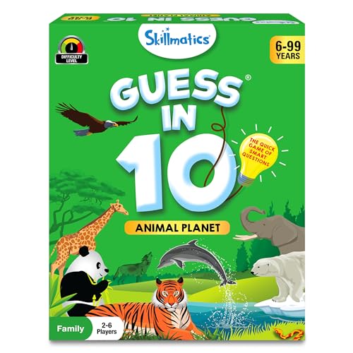 Skillmatics Card Game - Guess in 10 Animal Planet, Perfect for Boys, Girls, Kids, and Families Who Love Toys, Board Games, Gifts for Ages 6, 7, 8, 9