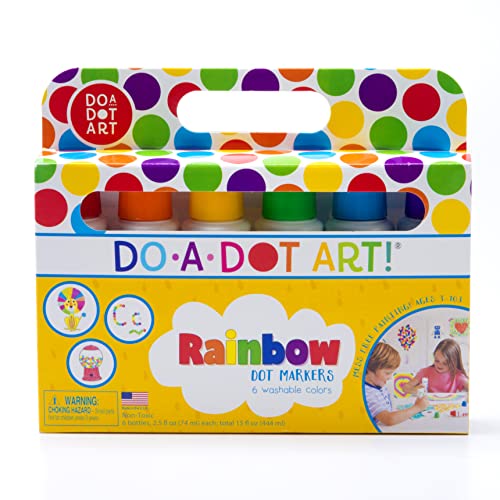 Do A Dot Art! Markers 6-Pack Rainbow Washable Paint Markers, The Original Dot Marker, Activity Craft Coloring Supplies for Kids and Toddlers