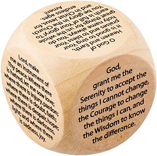 Youth Childrens Catholic Gift Learning Toy Large 2 1/4' Wood Original Our Father Prayer Cube