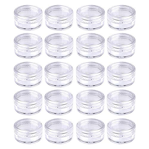 Medsuo 20 Pieces Small Clear Round Travel Sample Jar Pots for Women Creams Make-up Sample Containers - 5ml