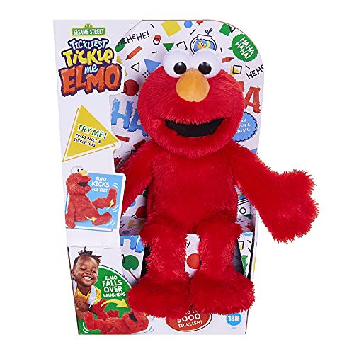 Sesame Street Tickliest Tickle Me Elmo, Laughing, Talking, 14-Inch Elmo Plush Toy, Toddler, Kids 18 Months & Up