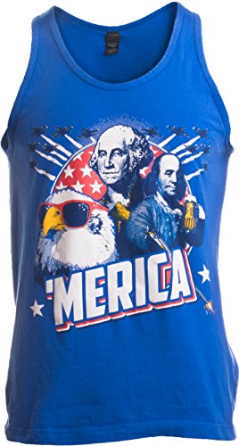 Merica | Epic USA Patriotic American Party Unisex Tank Top Men Women -ManTank,L Royal Blue