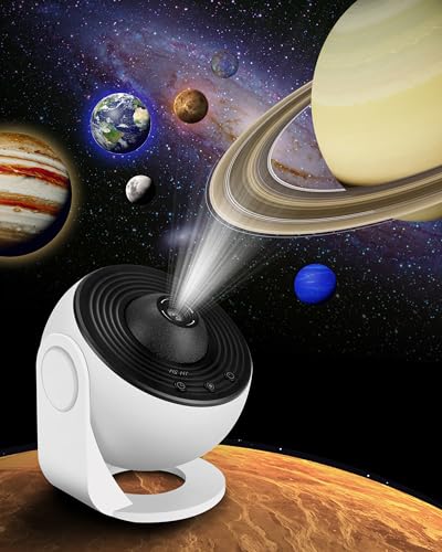 FLEWKEN 12 in 1 Planetarium Galaxy Projector - Star Projector for Bedroom - 360° Rotating Nebula Projector Lamp,Timed Starry Voyager Night Light Projector for Kids,Home Theater,Ceiling,Room Decoration