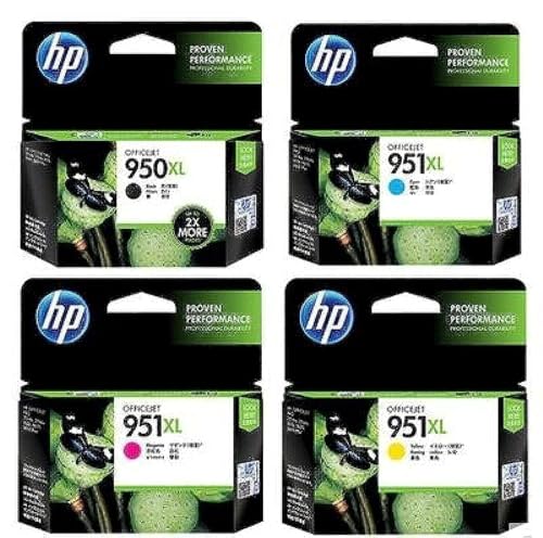 4-pack Replacement Set for HP 950XL 951XL Ink Cartridges, Latest Chipset, Compatible with HP Officejet Pro 8610 8620 8600 8600 plus 8100 8630 8640 8660 8615 8625 251dw 271dw Printer