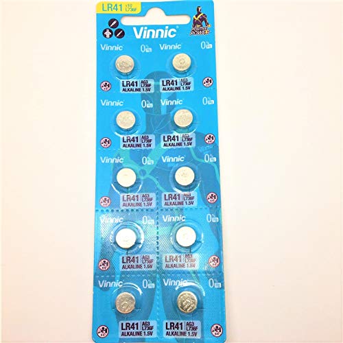 Vinnic Ag3 L736 192 Alkaline Battery (10 Pack) Used In Watches, Calculators, Toys, Lasers, Clocks
