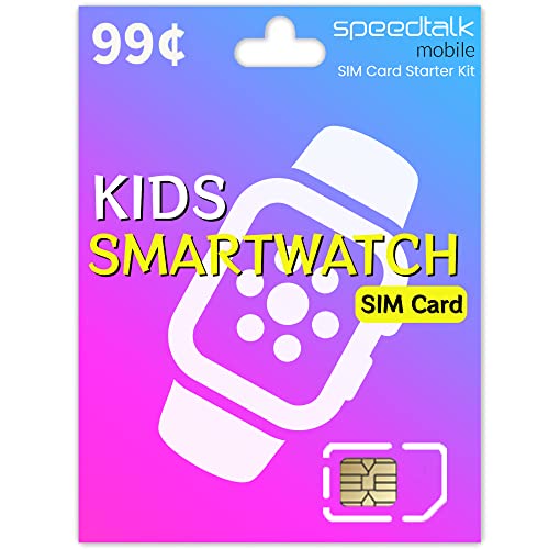 SpeedTalk Mobile Smartwatch SIM Card Starter Kit - Triple Cut 3 in 1 Simcard: Standard, Micro, Nano for 4G Kids Senior Smart Watches & Wearables | No Contract No Credit Check | Global Coverage