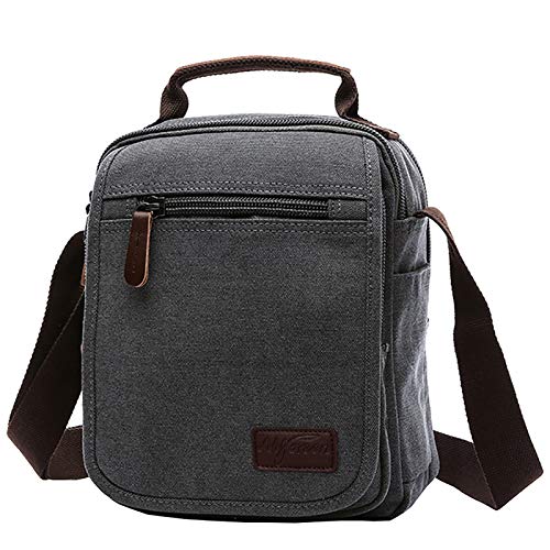 mygreen Canvas Vintage Messenger Bag Small Travel School Crossbody Bag Shoulder Bag Work Bag